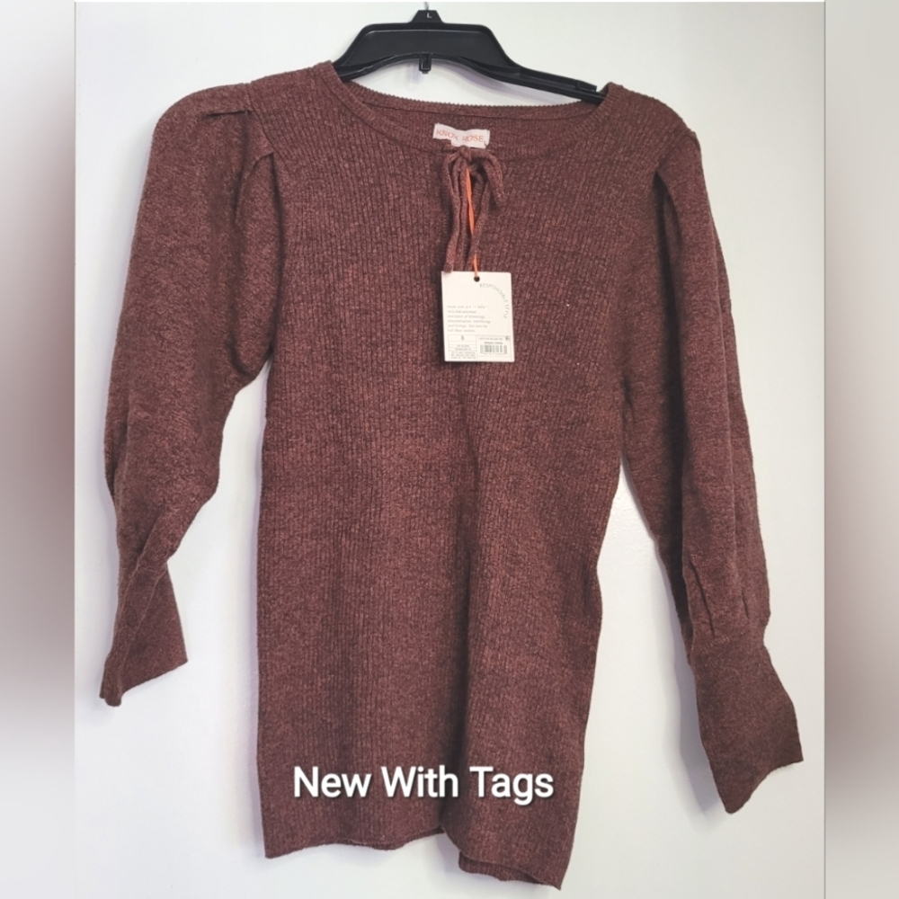 Knox Rose, Womens Sweater with Ballon Sleeves, Size Small *NEW*